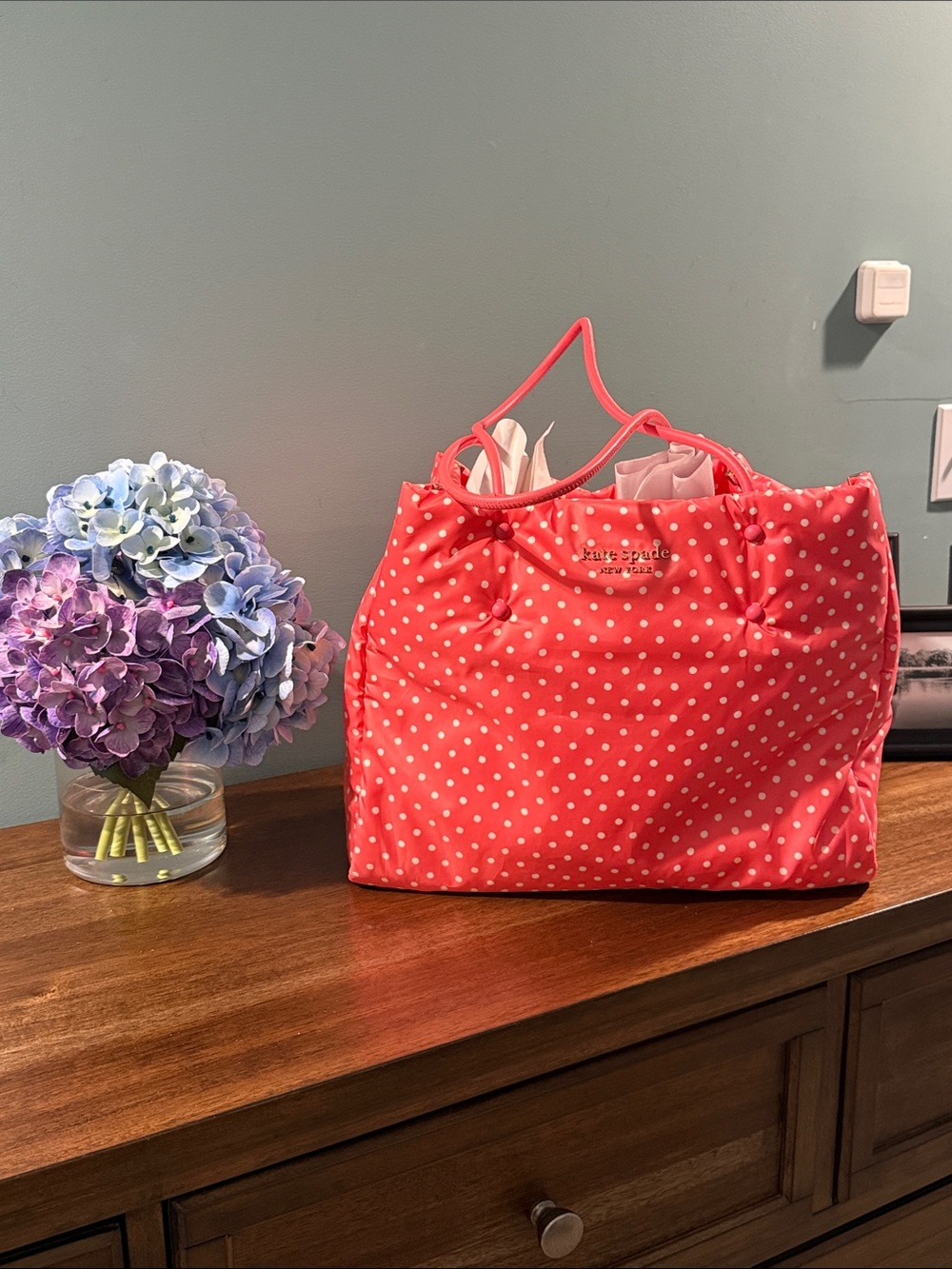 kate spade Coral Pink Polka Dot Tote
